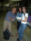Fernanda with parents at the airport