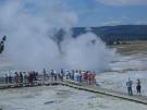 Crowds admiring the geyser