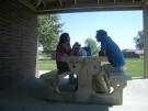 Picnic at a rest stop in Wyoming