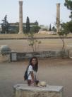Our Hotel, viewed through remaining columns of the Temple of Zeus