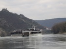 <i>AmaPrima</i> cruising the Danube just outside Dürnstein, Austria
