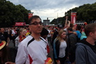 Wearing the colors at the UEFA Fan Mile at the Brandenburg Gate