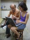 Fernand's father, Fernanda, laptop